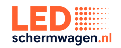 ledschermwagen logo oranje donker paars